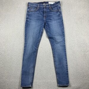 Rag & Bone Jeans Womens 32x29 Blue Cate Mid-Rise Skinny Whiskered Stretch